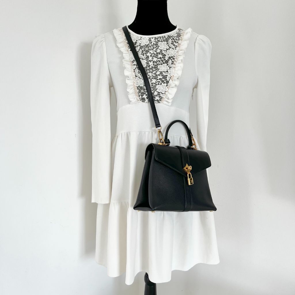 Louis Vuitton Rose Des Vents Black Leather PM Bag