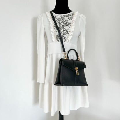 Louis Vuitton Rose Des Vents Black Leather PM Bag