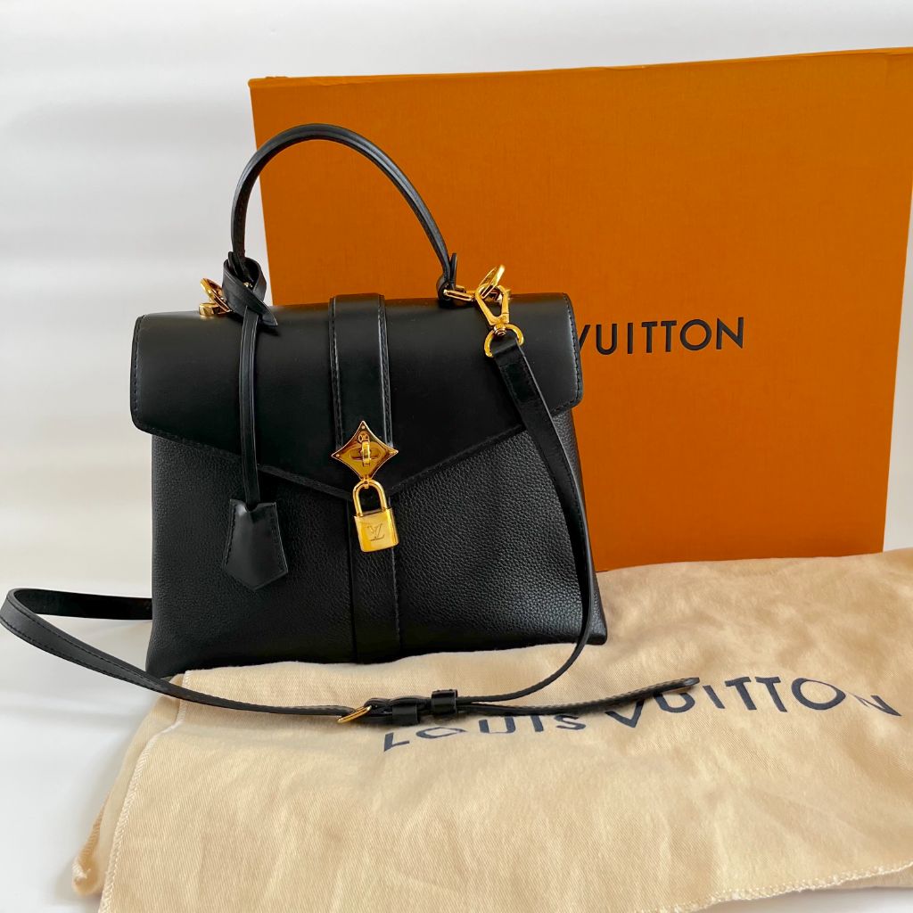 Louis Vuitton Rose Des Vents Black Leather PM Bag