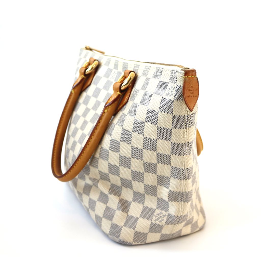 Louis Vuitton Saleya PM White Damier Azur Canvas Handbag