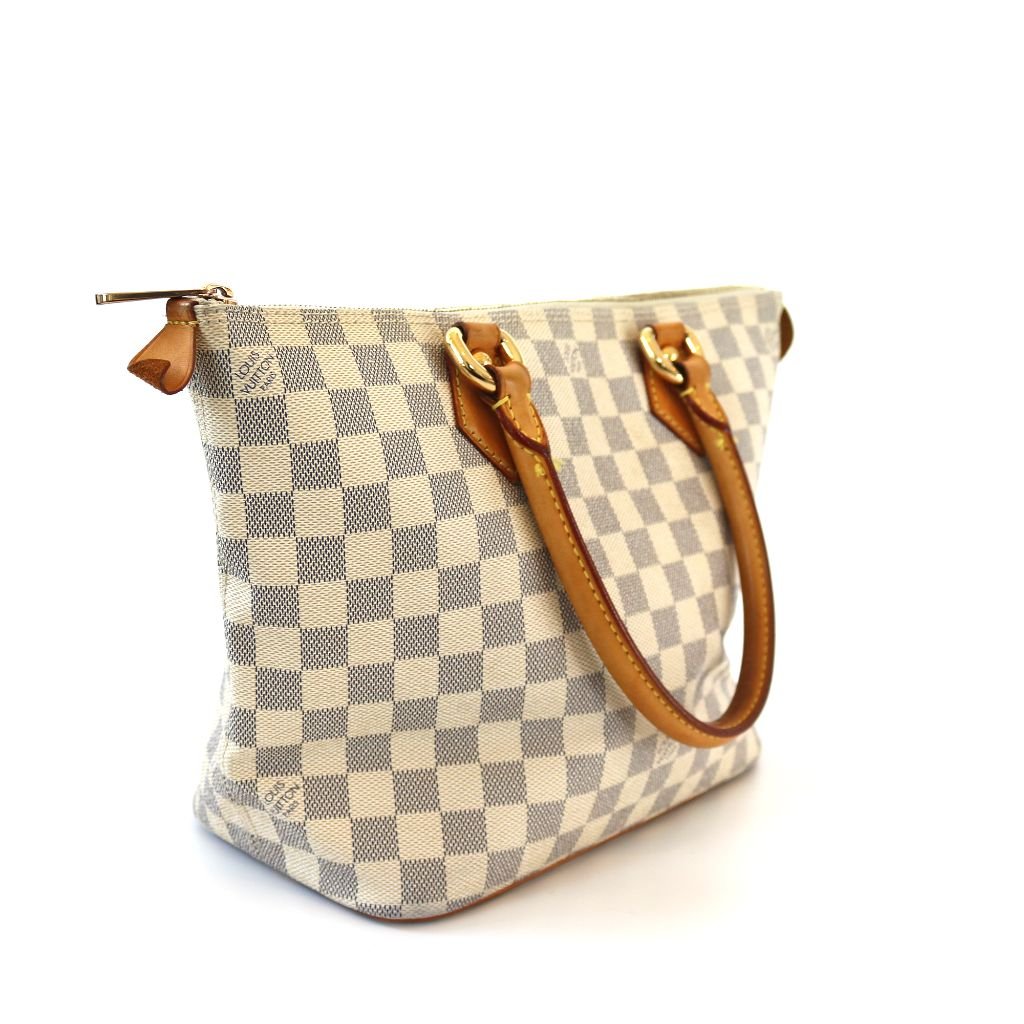 Louis Vuitton Saleya PM White Damier Azur Canvas Handbag