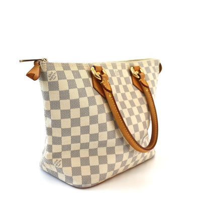 Louis Vuitton Saleya PM White Damier Azur Canvas Handbag