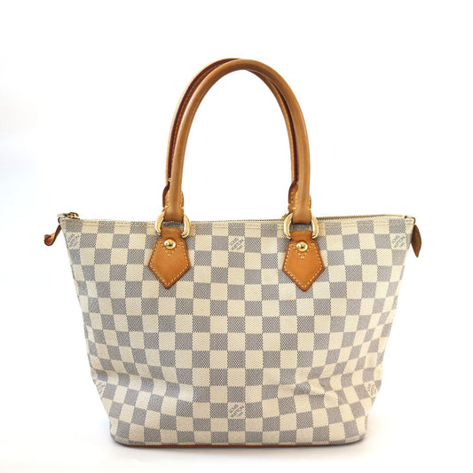 Louis Vuitton Saleya PM White Damier Azur Canvas Handbag