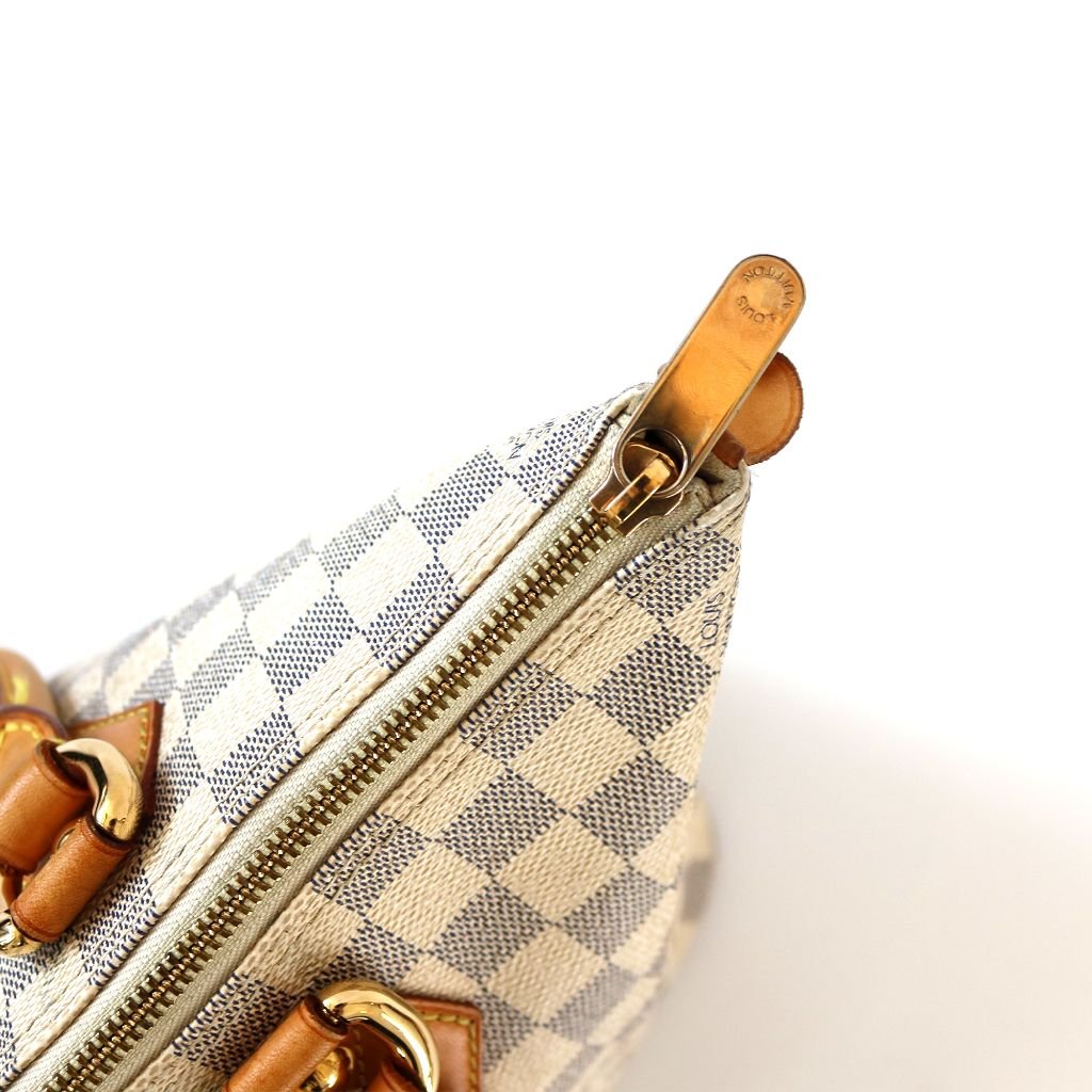Louis Vuitton Saleya PM White Damier Azur Canvas Handbag
