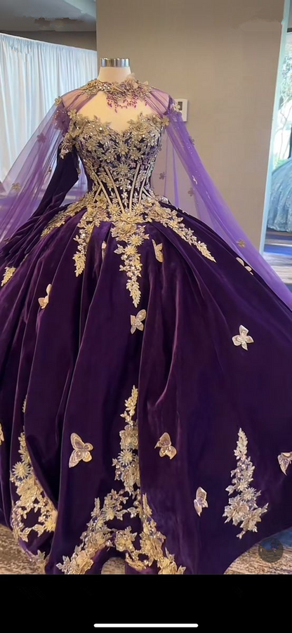 Luxury Purple Princess Quinceanera Dresses Ball Gown Sweet 16 Dress
