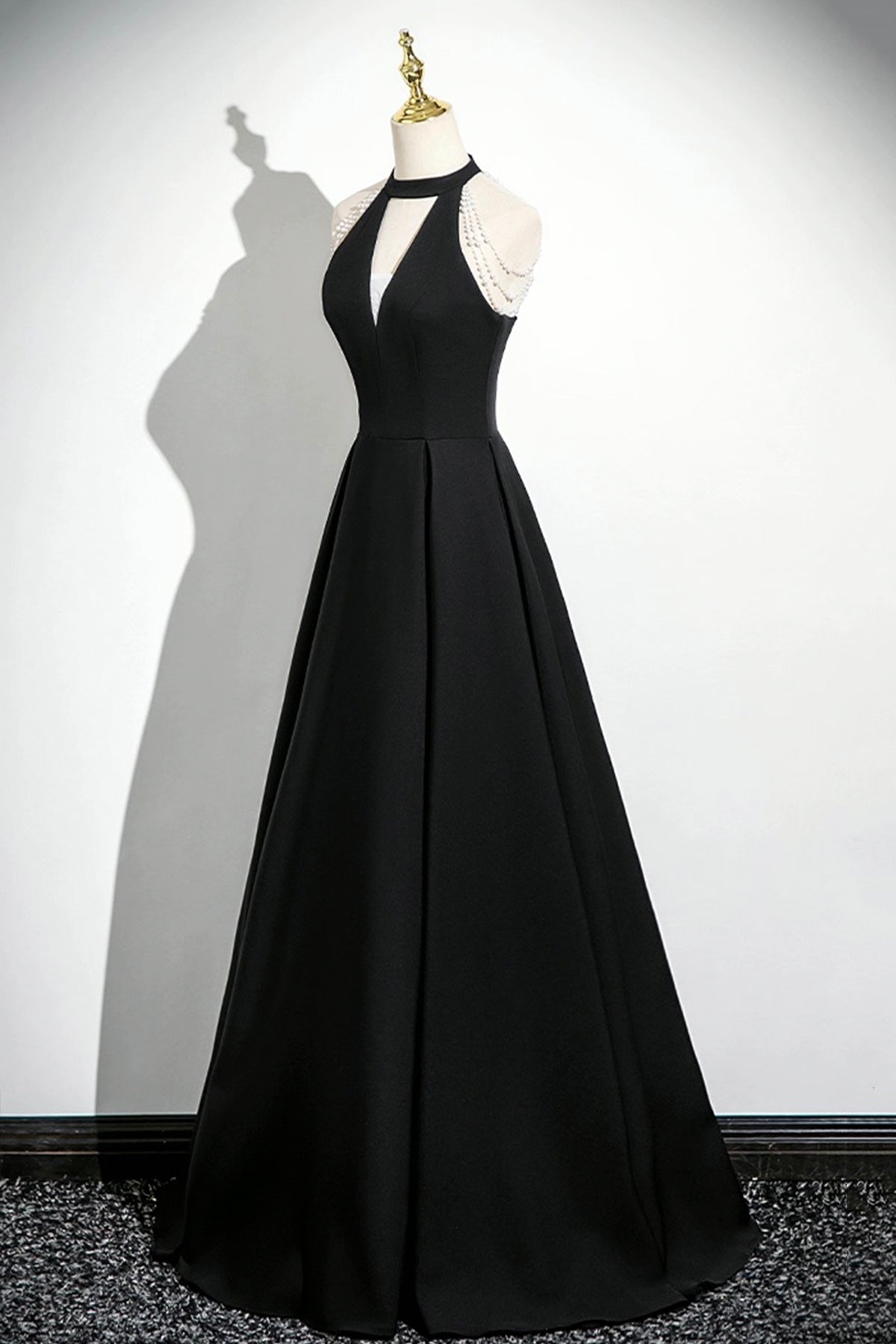 Black A-Line Prom Dress, Elegant A-Line Evening Party Dress