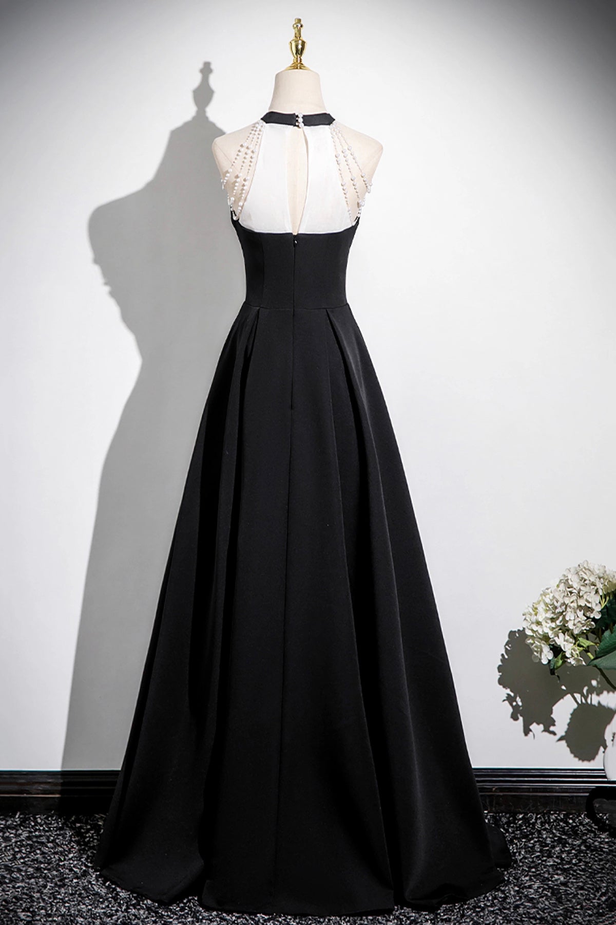 Black A-Line Prom Dress, Elegant A-Line Evening Party Dress