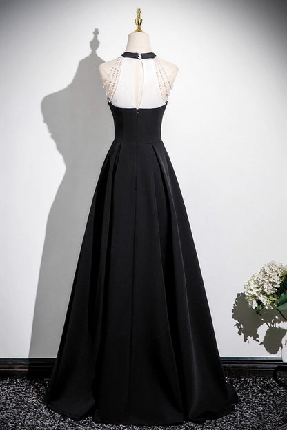Black A-Line Prom Dress, Elegant A-Line Evening Party Dress