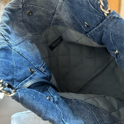 CHANEL 22 In Denim Small Handbag