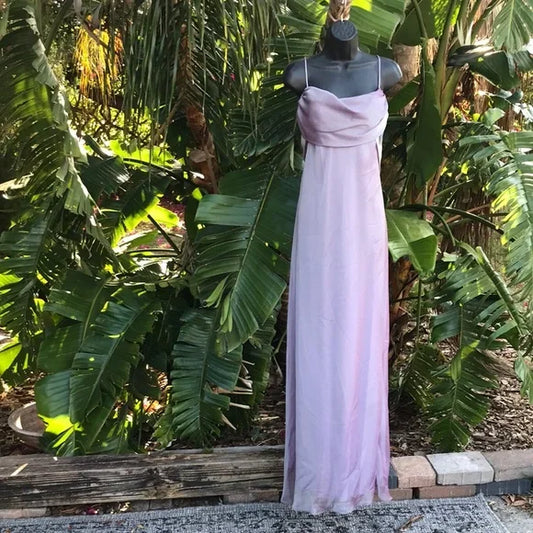 Lilac Elegant Fashion Spaghetti Strap Backless Long Chiffon Ball Gown Evening Dress Party Dress Wedding Bridesmaid Dresses gh3925