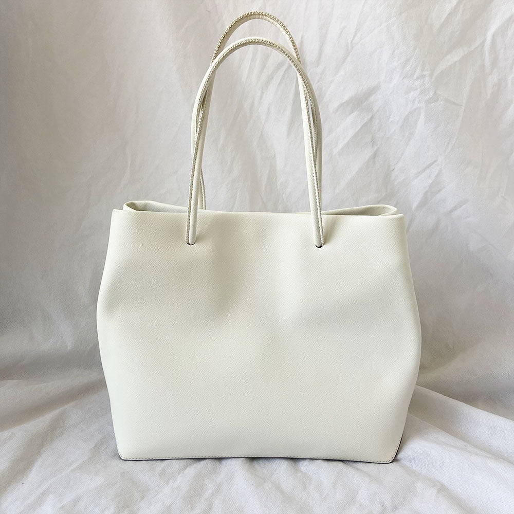 Marc Jacobs White Leather Shopper Tote Bag