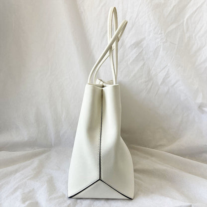 Marc Jacobs White Leather Shopper Tote Bag