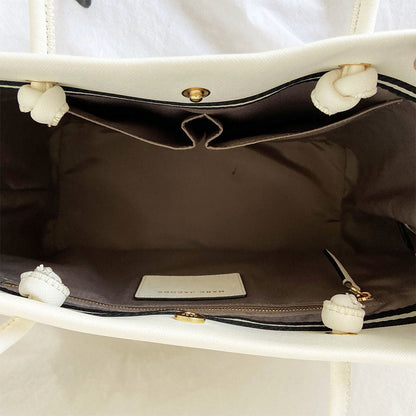 Marc Jacobs White Leather Shopper Tote Bag