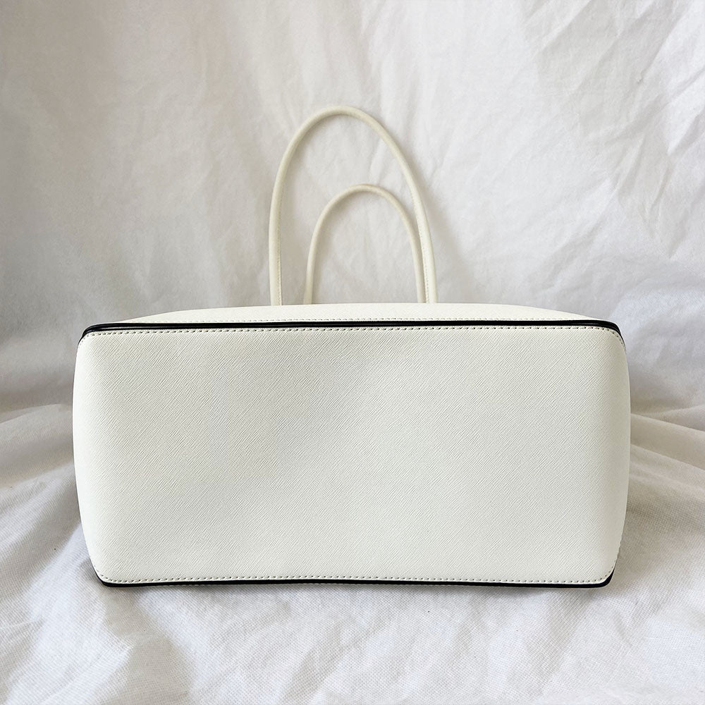 Marc Jacobs White Leather Shopper Tote Bag