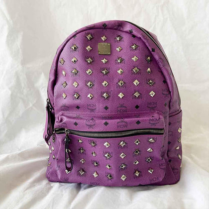 MCM Visetos Large Sprinkle Stud Stark Backpack Purple