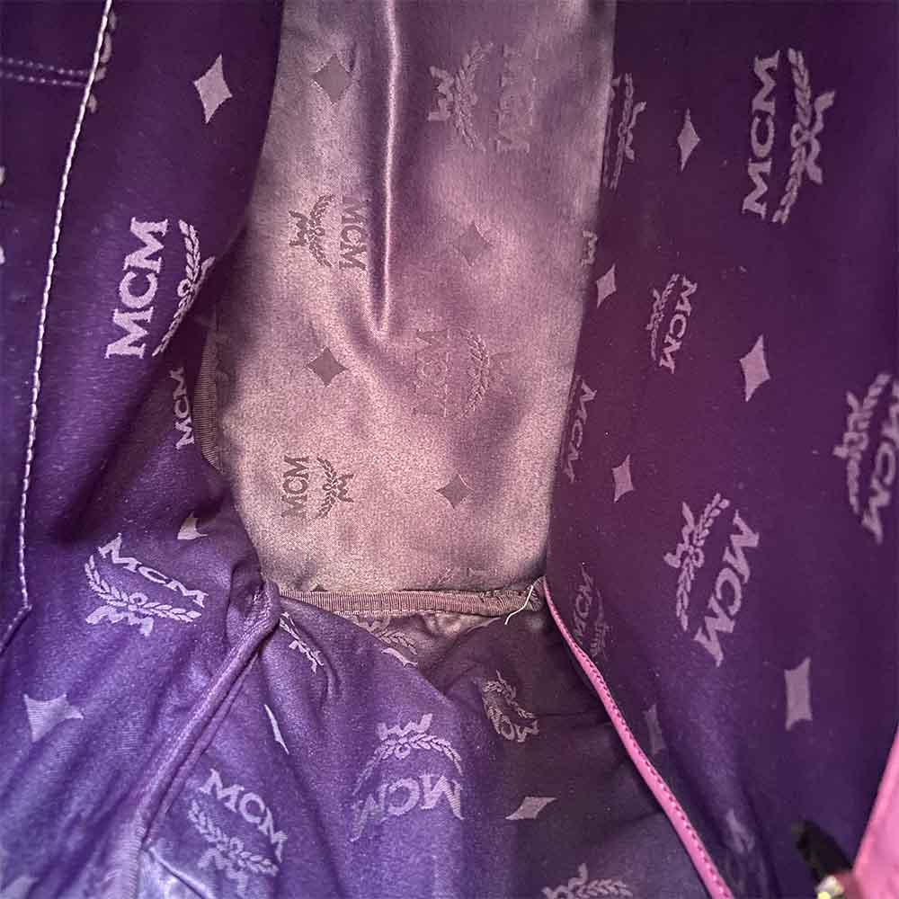 MCM Visetos Large Sprinkle Stud Stark Backpack Purple