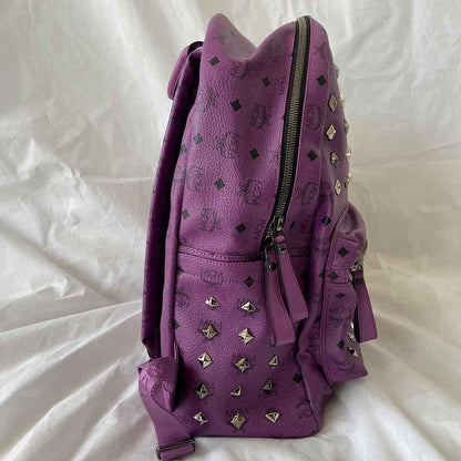 MCM Visetos Large Sprinkle Stud Stark Backpack Purple