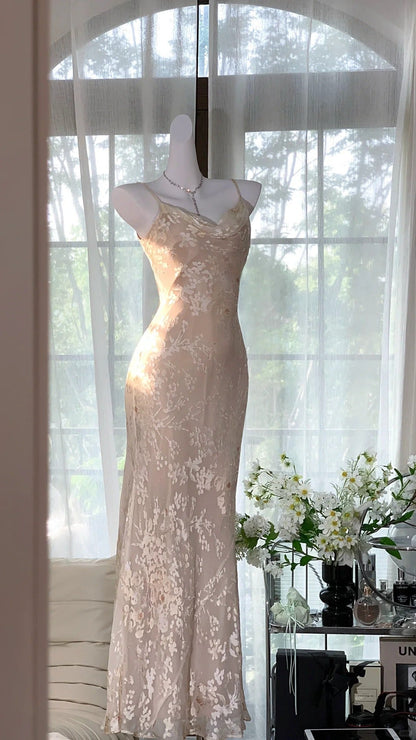 Pink floral ball gown long chiffon date dress evening dress birthday dress wedding dress style core aesthetic gh4530