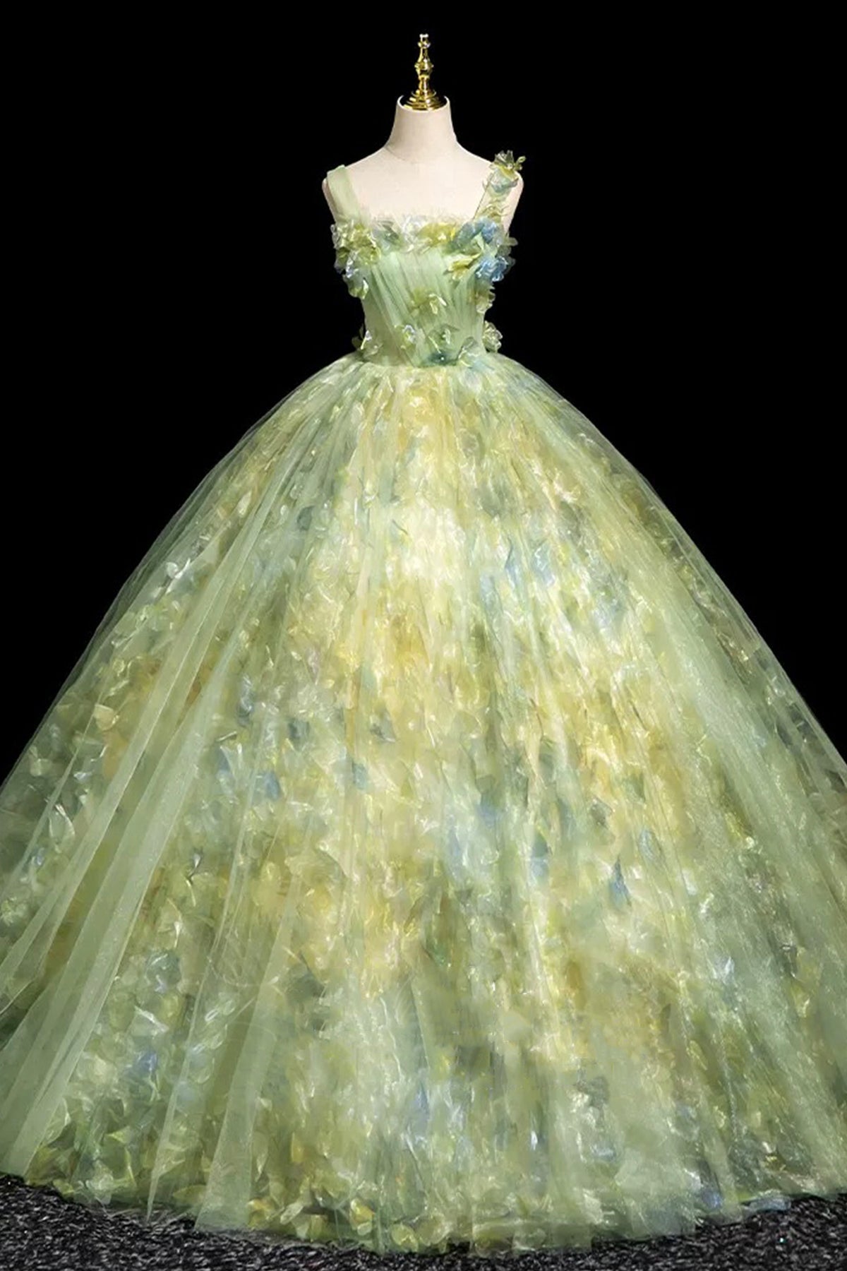 Green Tulle Long Prom Dress, Beautiful A-Line Evening Party Dress