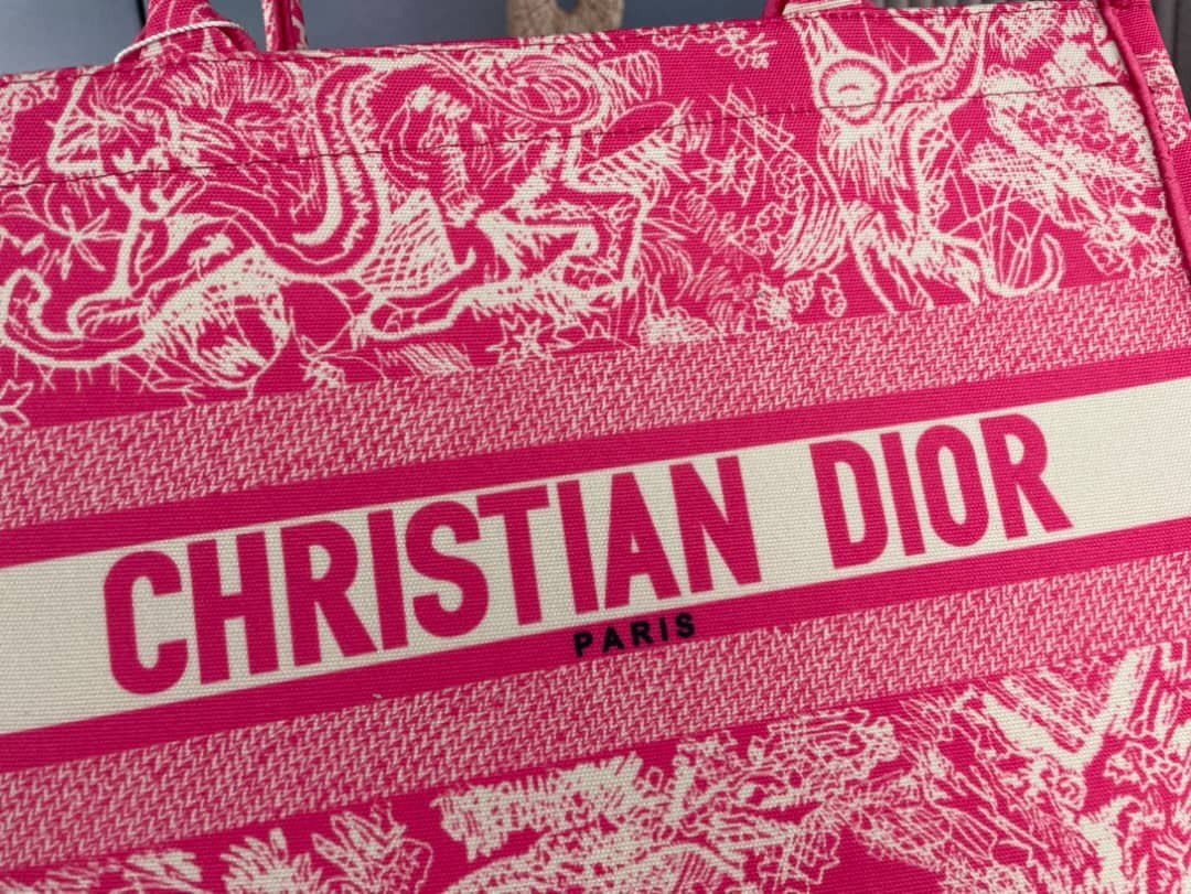 Dior Book Tote Fluorescent Pink