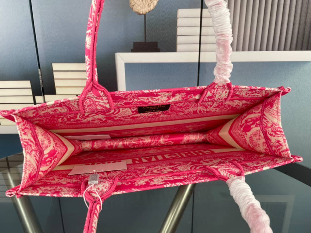 Dior Book Tote Fluorescent Pink