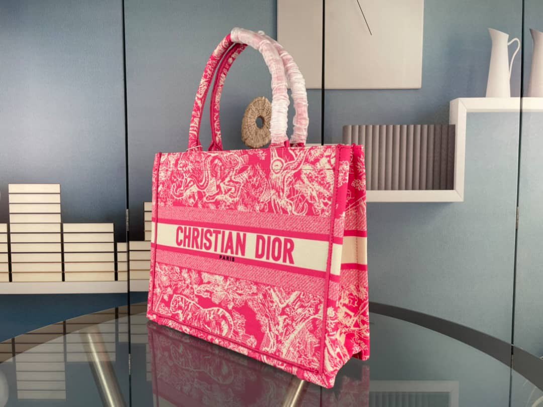 Dior Book Tote Fluorescent Pink