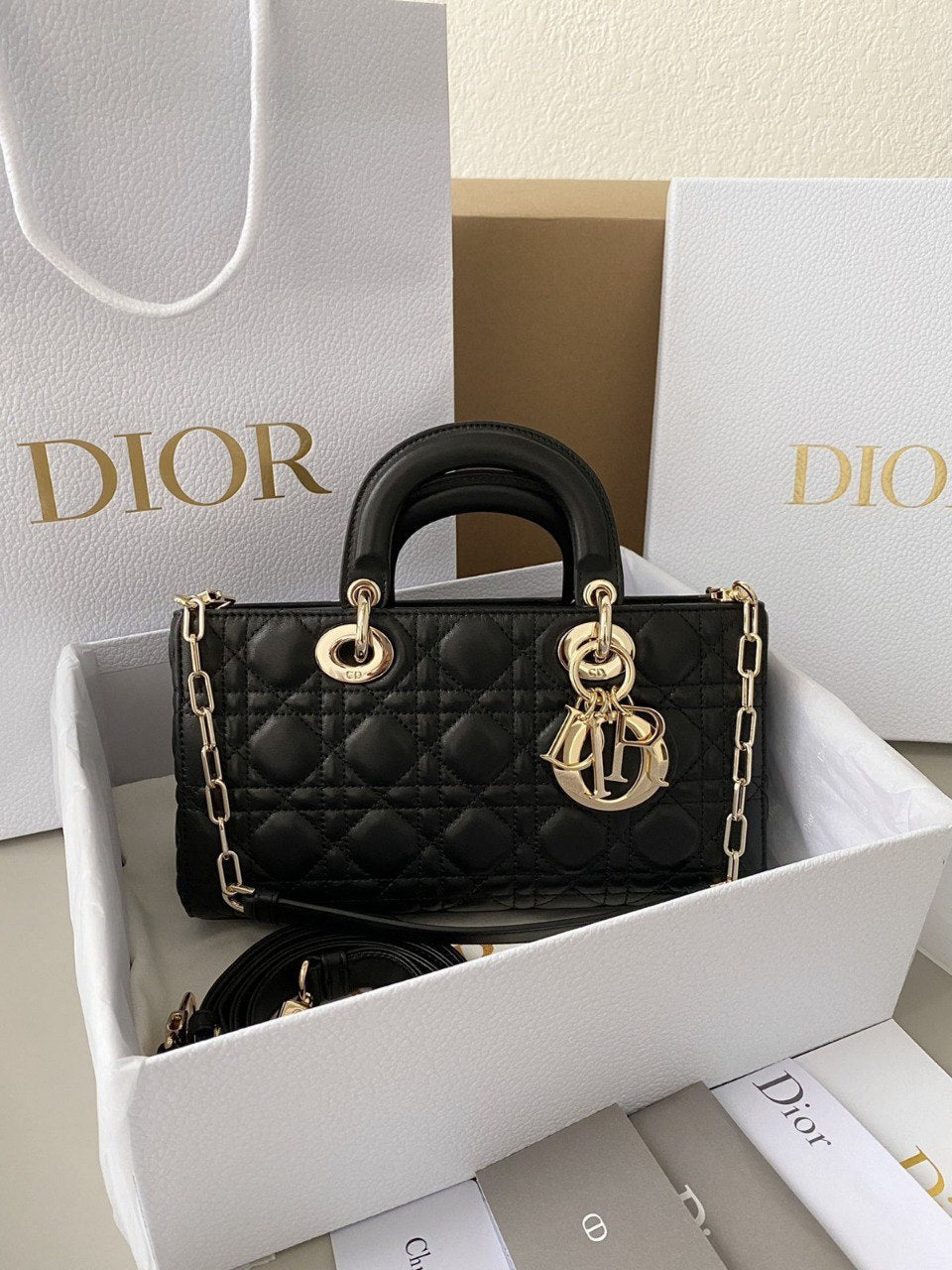 Dior Lady Dior Alligator Black