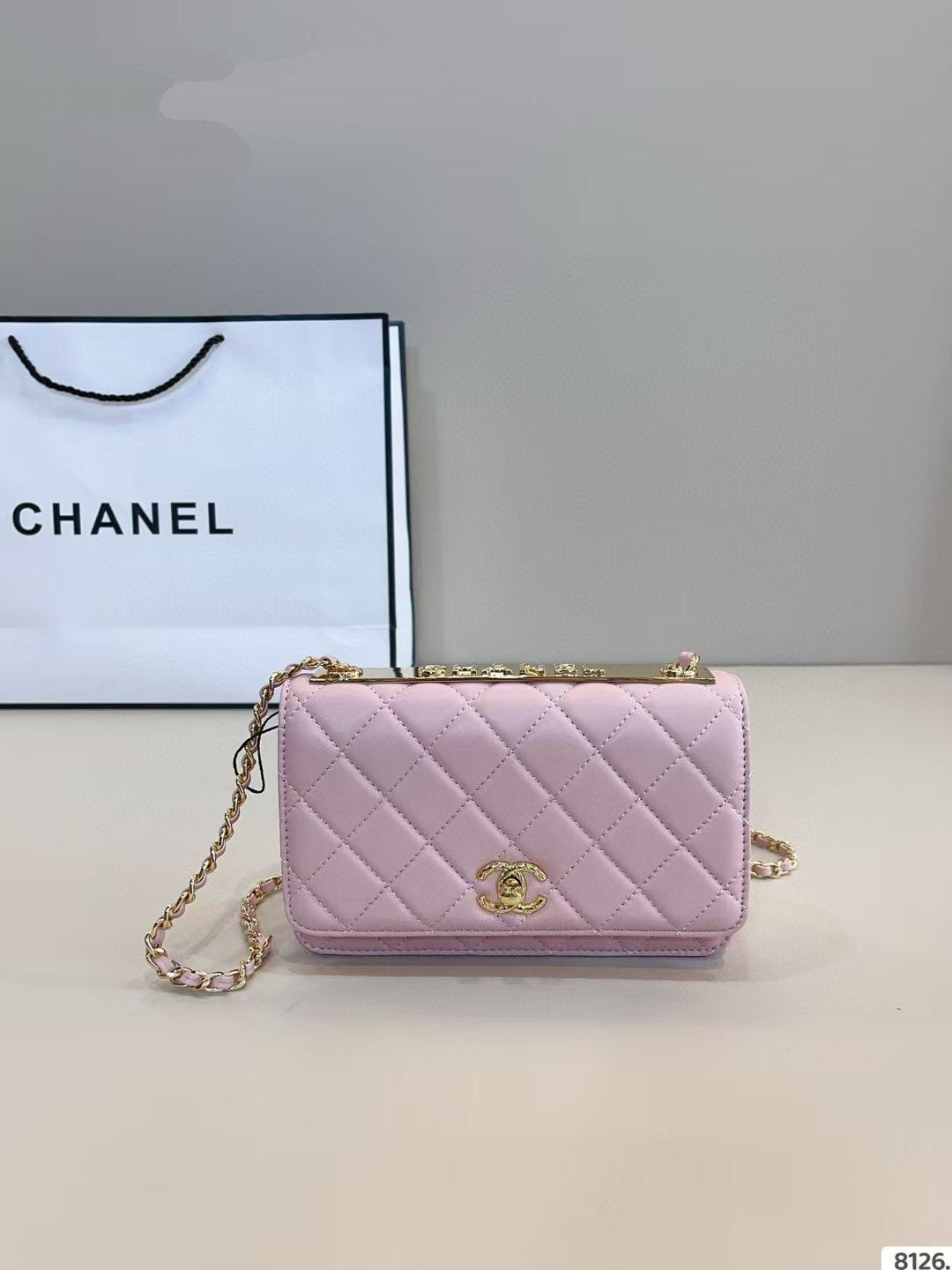 Chanel Gold CC Logo Grained Bag