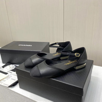 Chanel Black cutout flat