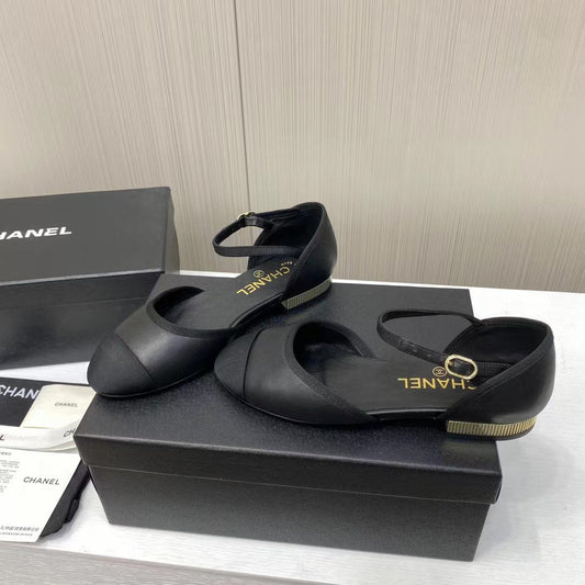 Chanel Black cutout flat