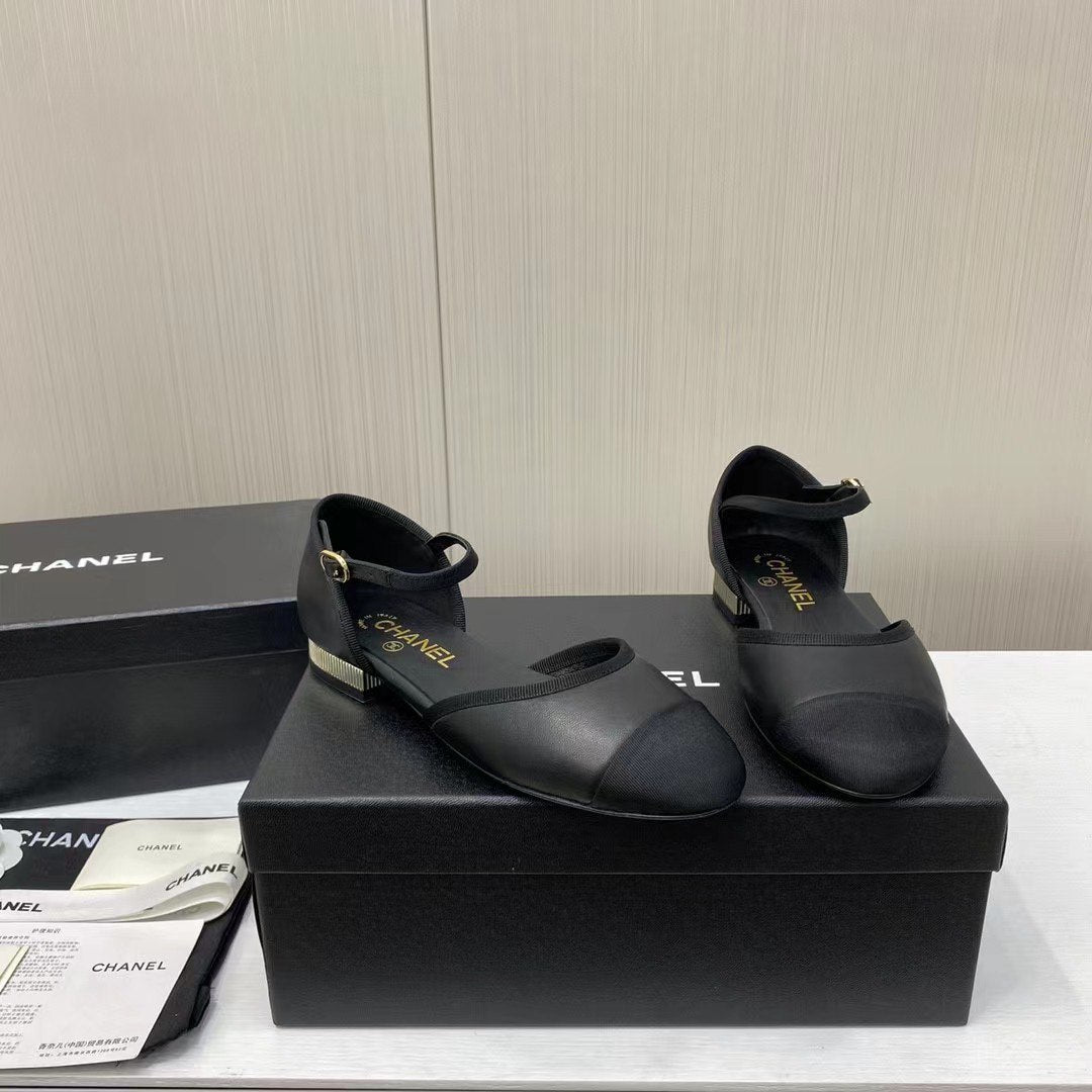 Chanel Black cutout flat