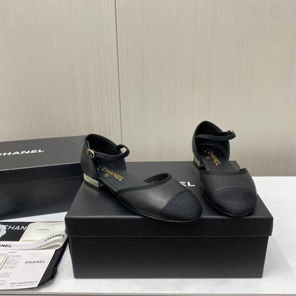 Chanel Black cutout flat