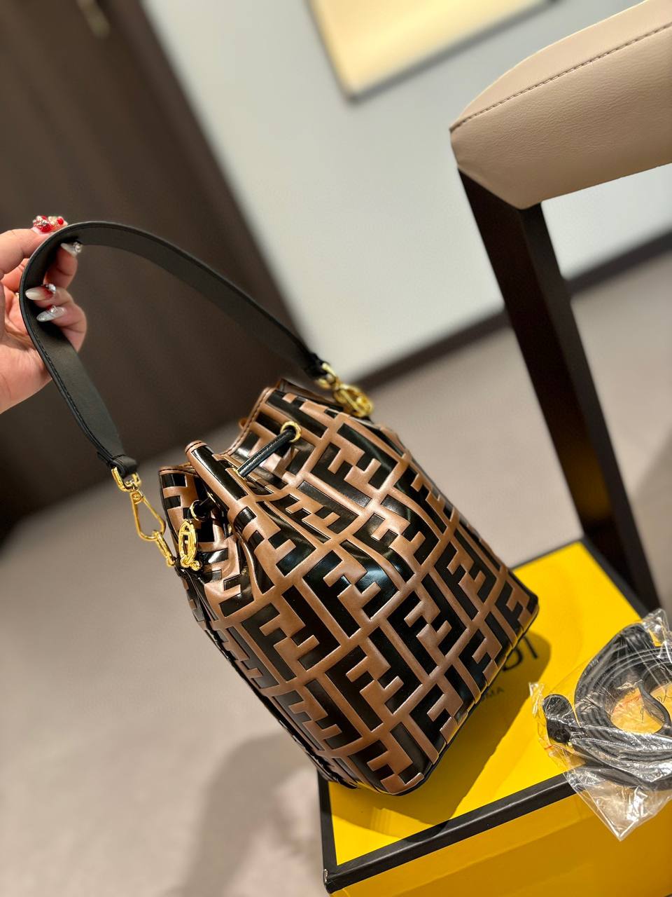 Fendi Mon Tresor Leather Mini-Bag ‘Brown’