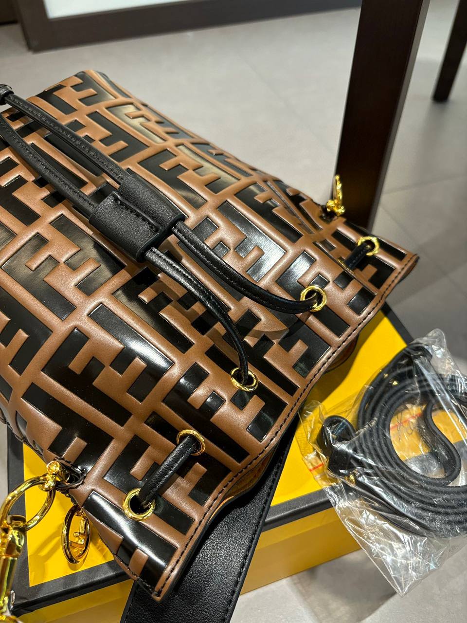 Fendi Mon Tresor Leather Mini-Bag ‘Brown’