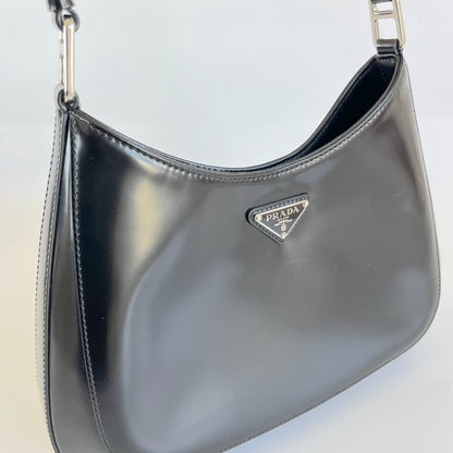 Prada Cleo Large Black Leather Shoulder Bag