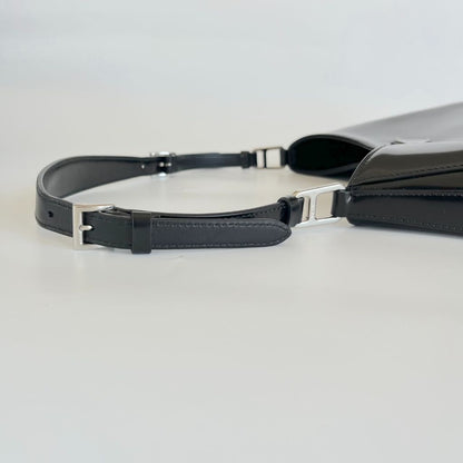 Prada Cleo Large Black Leather Shoulder Bag