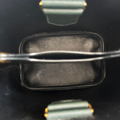 Prada Dark Green Logo Plaque Mini Bucket Bag