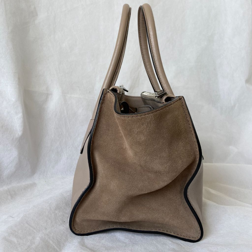 Prada Nude Leather Twin Pocket Double Handle Tote Bag