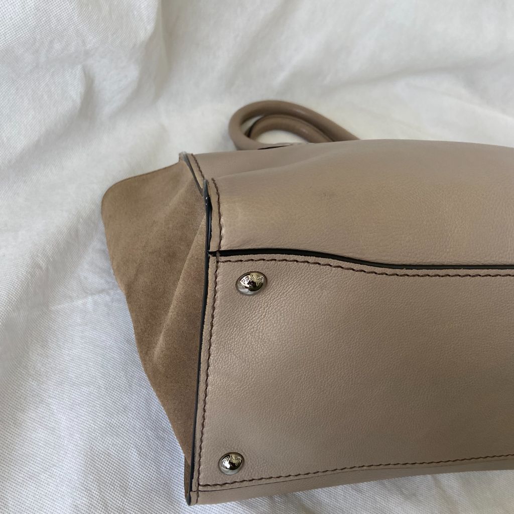Prada Nude Leather Twin Pocket Double Handle Tote Bag