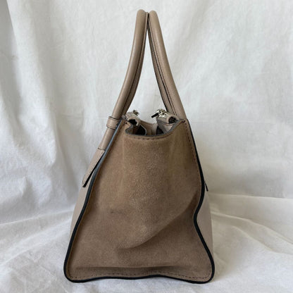 Prada Nude Leather Twin Pocket Double Handle Tote Bag