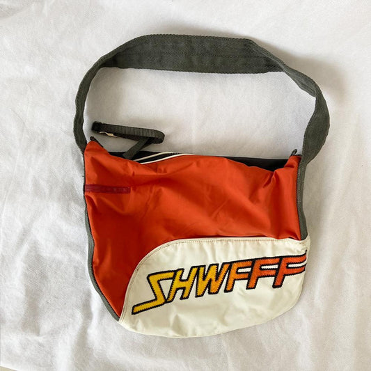 Prada Orange White SHWFFFF Nylon Vintage Bag