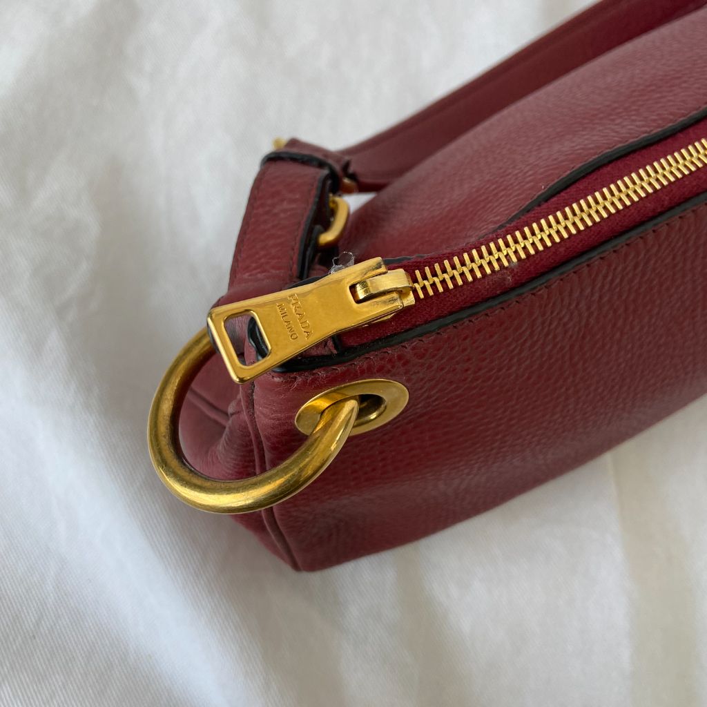 Prada red leather bag