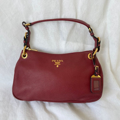 Prada red leather bag