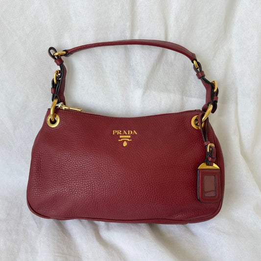 Prada red leather bag