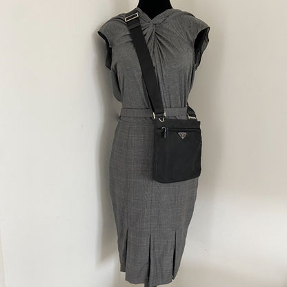 Prada Triangle Logo Shoulder Bag in Re-Nylon & Saffiano Leather