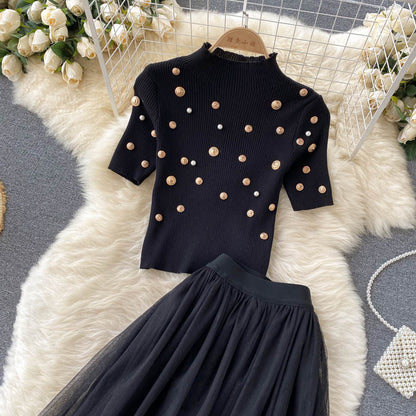 Black A line two pieces dress black fashion dress  400