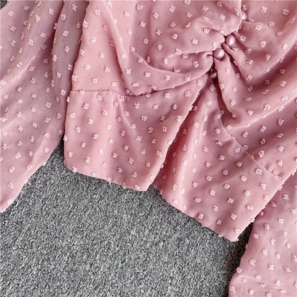 Cute v neck long sleeve crop tops  311