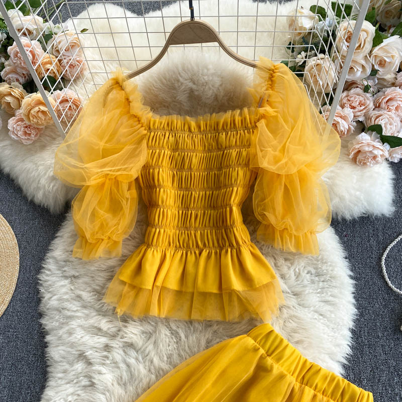 Cute tulle two pieces dress fashion dress  631