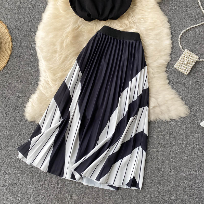 Black A line two pieces dress  662