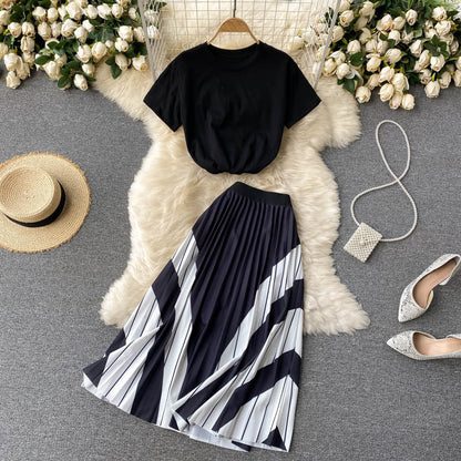 Black A line two pieces dress  662